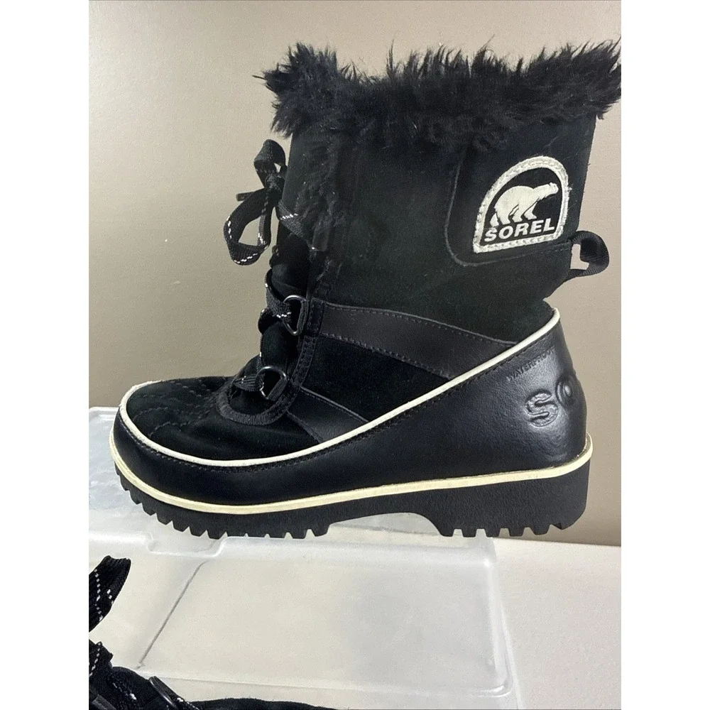 Sorel Tivoli II  Women Faux Fur‎  Suede Boots Waterproof Size US 6.5 Black